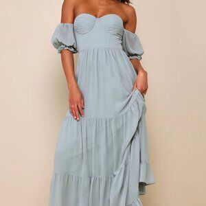 NWT Lulu's Off the Shoulder Dress in Sage Retails for $100 SIZE XL